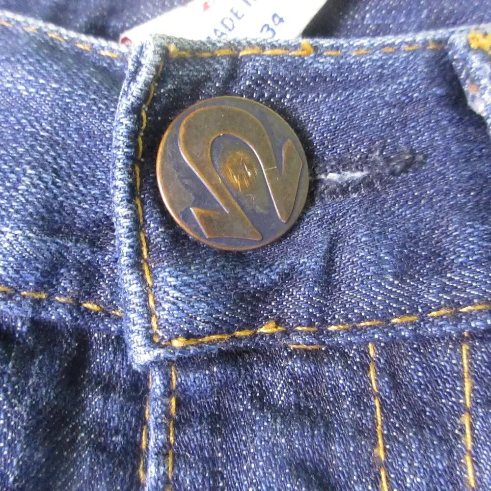 Vintage True Religion Jeans Mens 34x30 Blue Leather Horseshoe Distressed USA